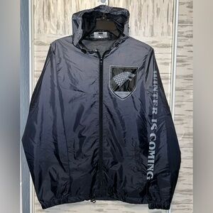 Game of Thrones House of Stark Adult XS Hoodie Gray Windbreaker Full Zip NWOT